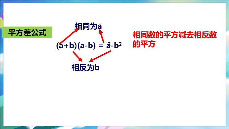 北师大版数学七年级下册 1.5.1 平方差公式 PPT课件+教案08