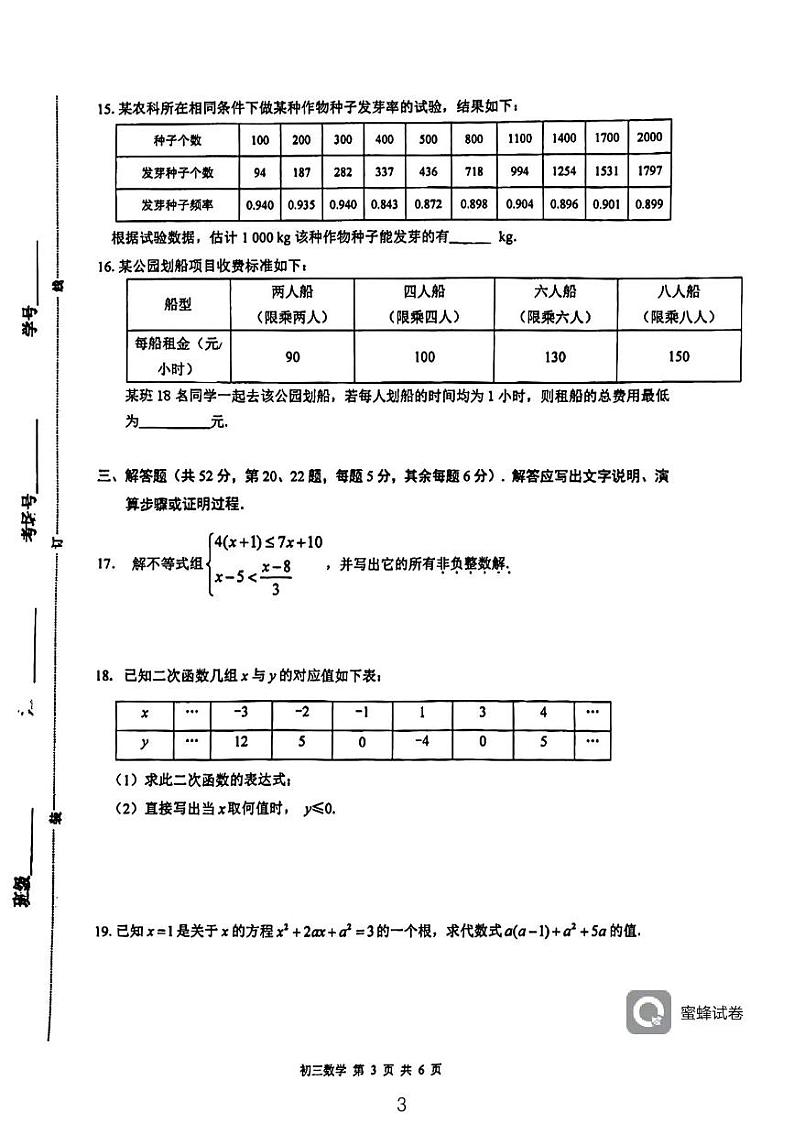 2023.2北京35中初三开学考数学试卷03