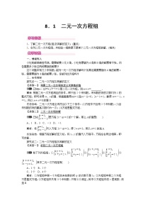 初中数学第八章 二元一次方程组8.1 二元一次方程组巩固练习