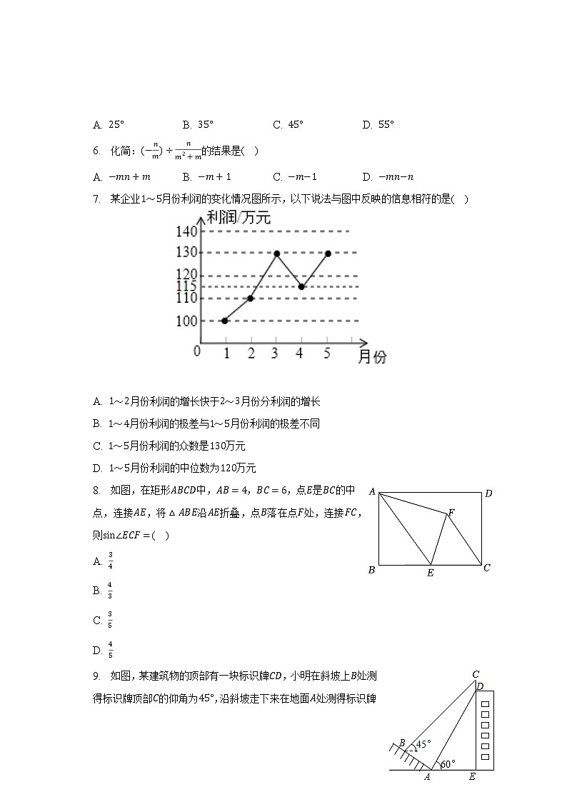 2023年山东省济南市中考数学模拟试卷（二）（含解析）02