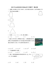 2023年山东省泰安市泰山区中考数学一模试卷（含解析）