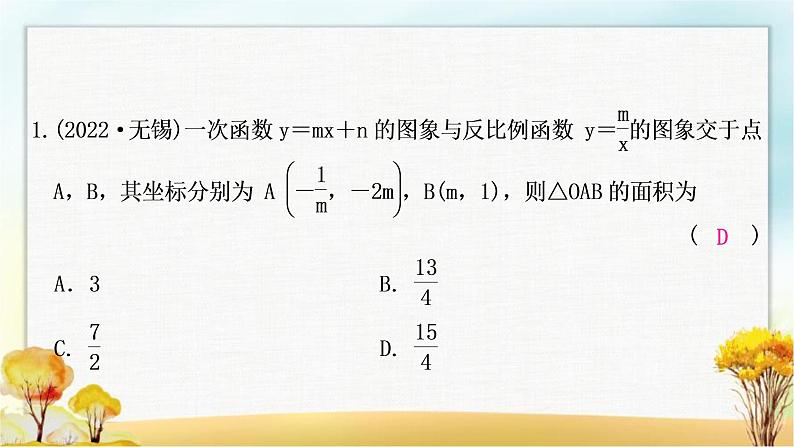 中考数学复习方法技巧突破(一)反比例函数中的面积模型作业课件02