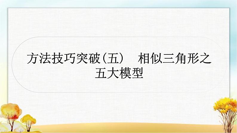 中考数学复习方法技巧突破(五)相似三角形之五大模型作业课件第1页