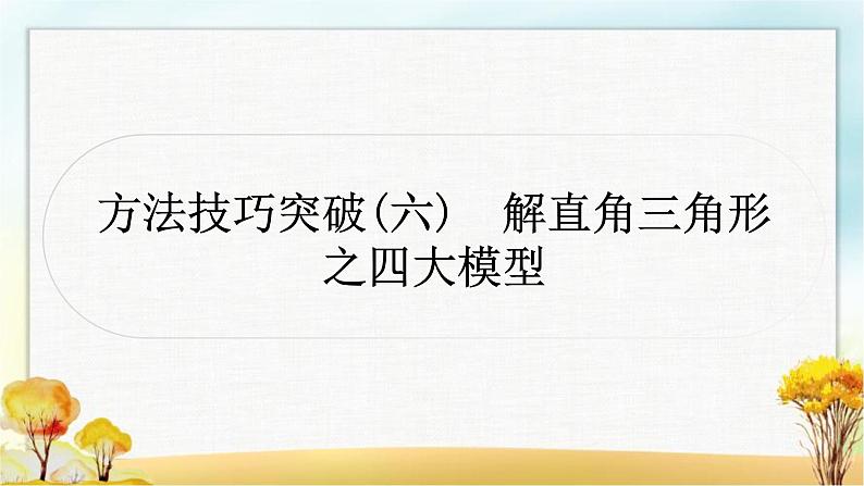 中考数学复习方法技巧突破(六)解直角三角形之四大模型作业课件01