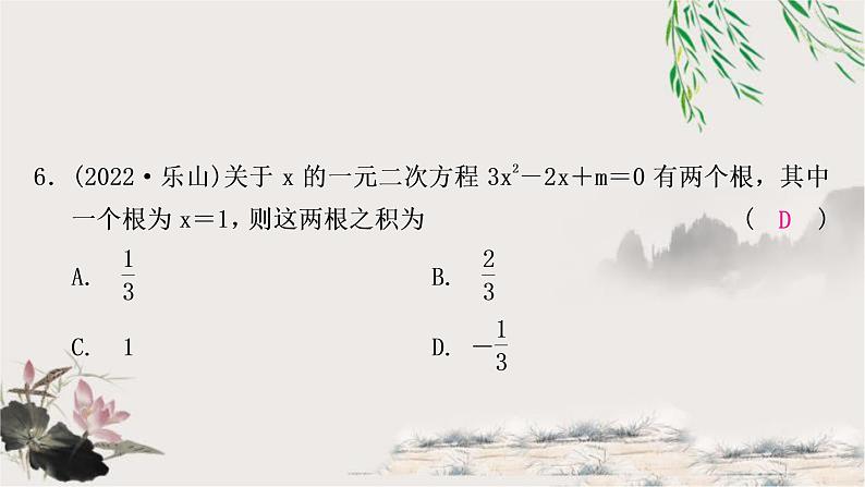 中考数学复习第二章第二节一元二次方程及其应用作业课件第7页