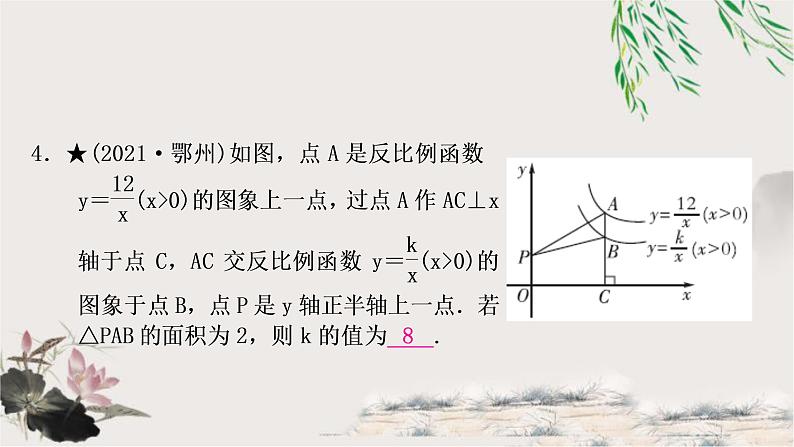 中考数学复习第三章第五节反比例函数的综合题作业课件第5页