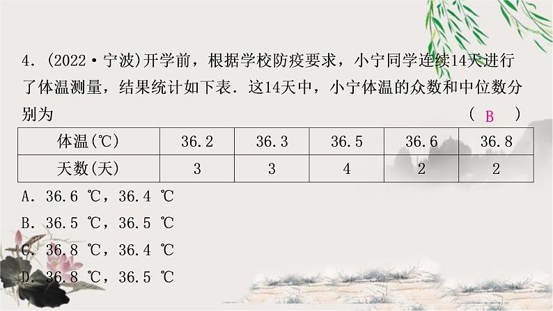 中考数学复习第八章第一节统计作业课件05