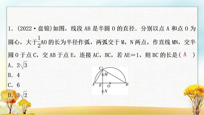 中考数学复习专项训练三尺规作图中的计算题作业课件02