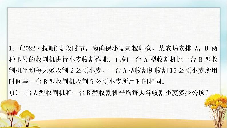 中考数学复习专项训练六方程、不等式、一次函数的实际应用作业课件02