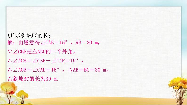 中考数学复习专项训练八解直角三角形的实际应用作业课件03