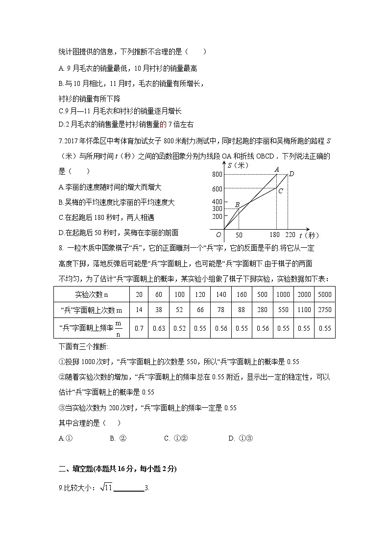 2018年北京市怀柔区初三一模数学试卷及答案02