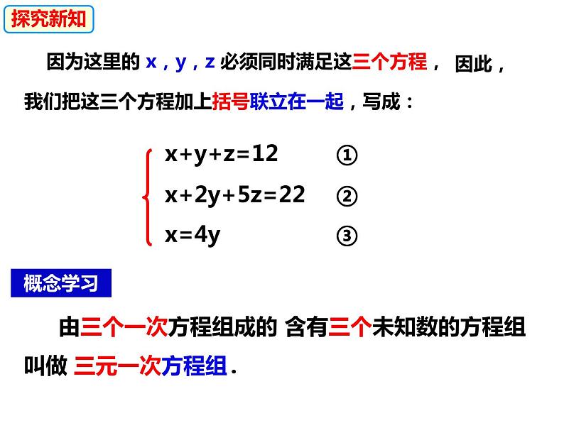 3.5三元一次方程组及其解法（课件）-2022-2023学年七年级数学上册同步精品课件（沪科版）第6页