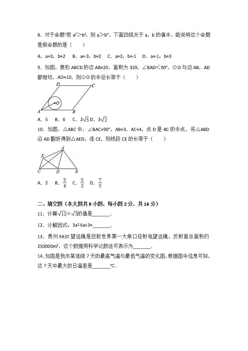 2017年无锡市中考数学试卷及答案解析第2页