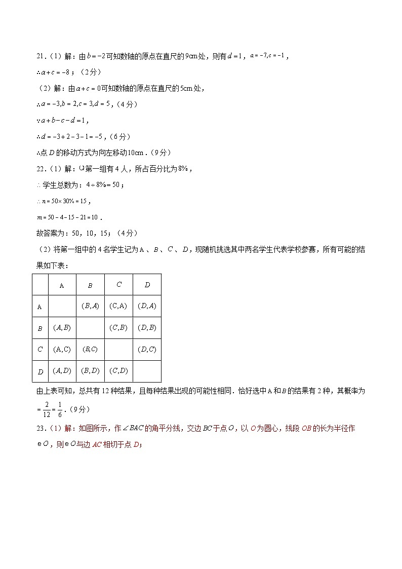 数学（河北卷）-学易金卷：2023年中考第三次模拟考试卷02