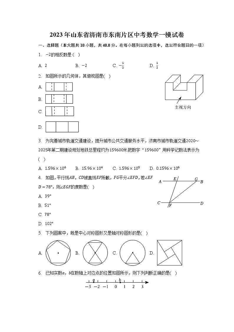 2023年山东省济南市东南片区中考数学一模试卷（含解析）01