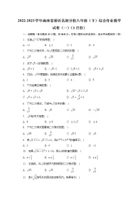 2022-2023学年海南省澄迈县部分校八年级（下）综合作业数学试卷（一）（3月份）（含解析）