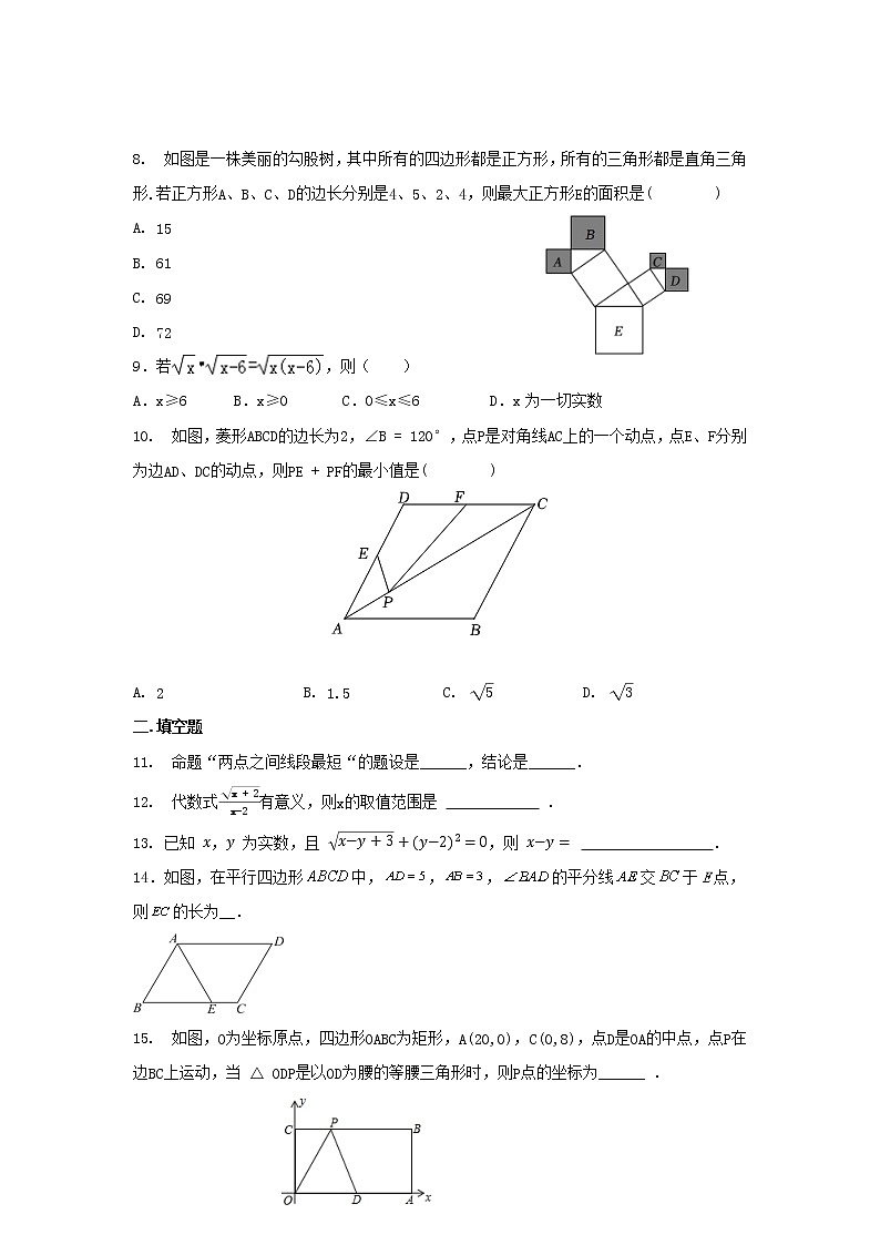 人教版数学八年级下册 期中强化训练02