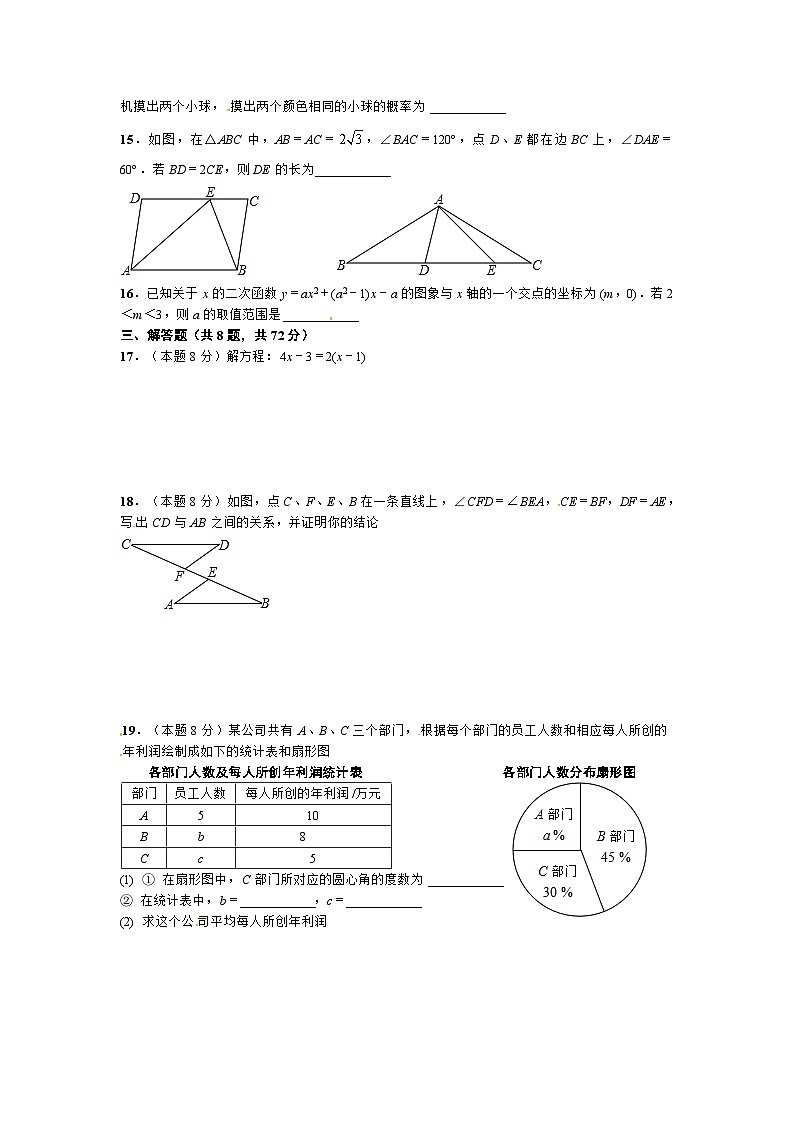 2017年武汉市中考数学试卷及答案第2页