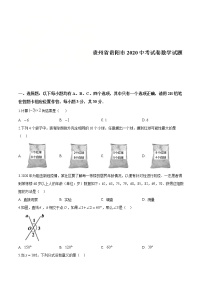 贵州省贵阳市2020中考试卷数学试题（原卷版）