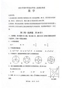 2023年山东省枣庄市市中区中考二模数学试题