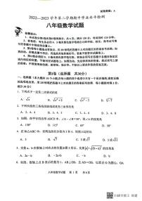 山东省滨州市无棣县2022-2023学年八年级下学期数学期中试题（图片版，无答案）