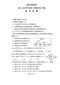 江苏省南京外国语学校2022-2023学年八年级下学期期中数学试卷