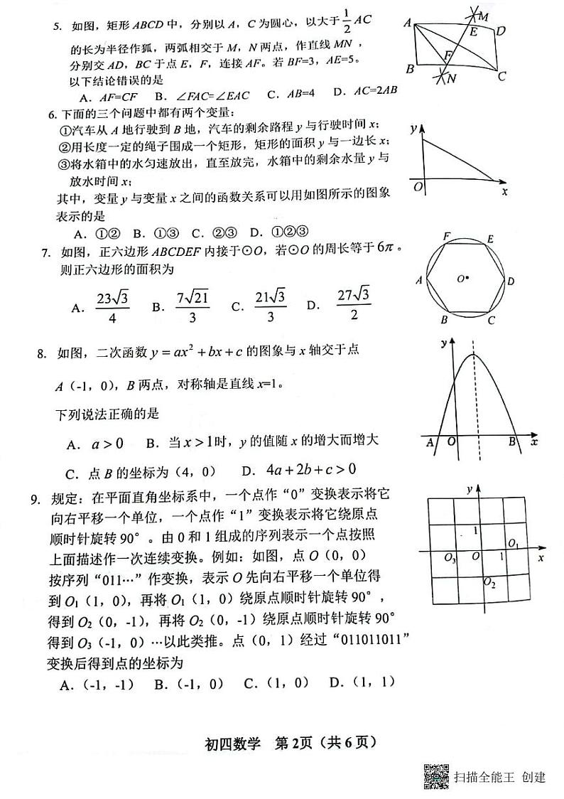 2023年山东省淄博市桓台县中考一模数学试题第2页