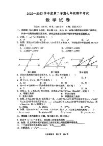 江苏省宿迁市宿城区南京师范大学附属中学宿迁分校2022-2023学年七年级下学期4月期中数学试题