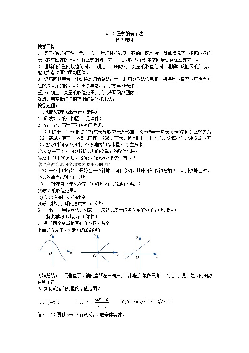 4.1.2 函数的表示法 第2课时 湘教版数学八年级下册教案01