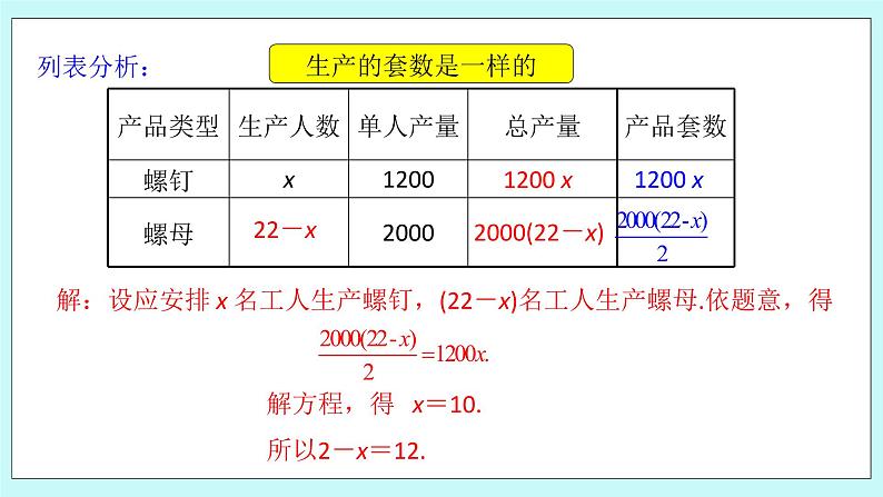 浙教版数学七上 5.4.5 一元一次方程的应用---配套问题 课件06