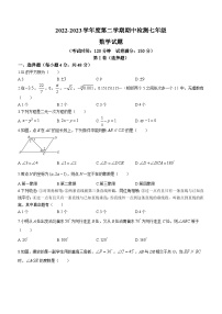 山东省德州市夏津县2022-2023学年七年级下学期期中考试数学试题(含答案)