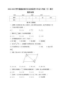 福建省泉州市永春县侨中片区2022-2023学年下学期八年级期中数学试卷 (含答案)