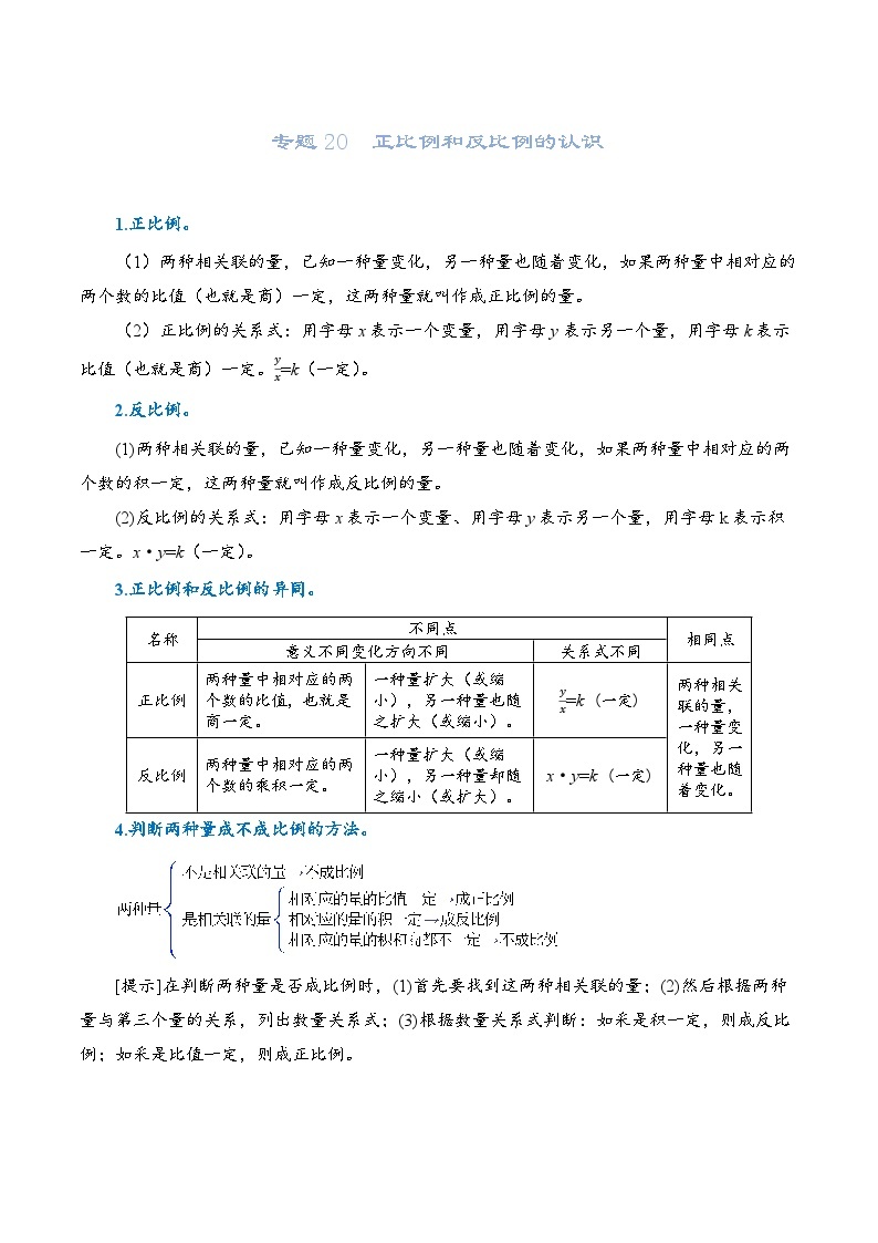 2022-2023学年人教版数学六年级下册小升初一轮复习（知识点清单+过关检测）：专题2 分数和百分数（教师版+学生版）01