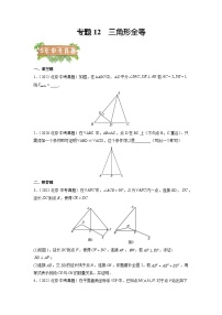 专题12 三角形全等——5年（2018~2022）中考1年模拟数学分项汇编（北京专用）