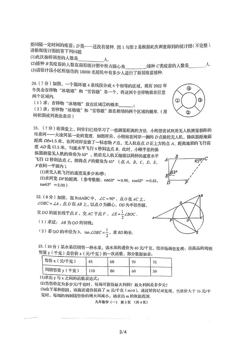 2023年辽宁省朝阳市初中九年级数学一模试题第3页
