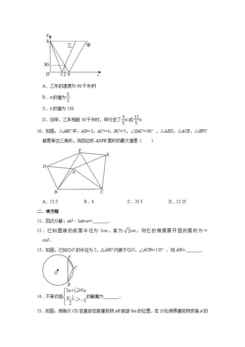 江苏省南通市崇川区东方中学2021-2022学年九年级（下）第一次月考数学试卷(解析版)第2页