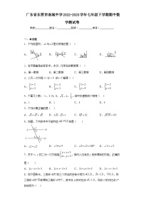 广东省东莞市南城中学2022-2023学年七年级下学期期中数学测试卷