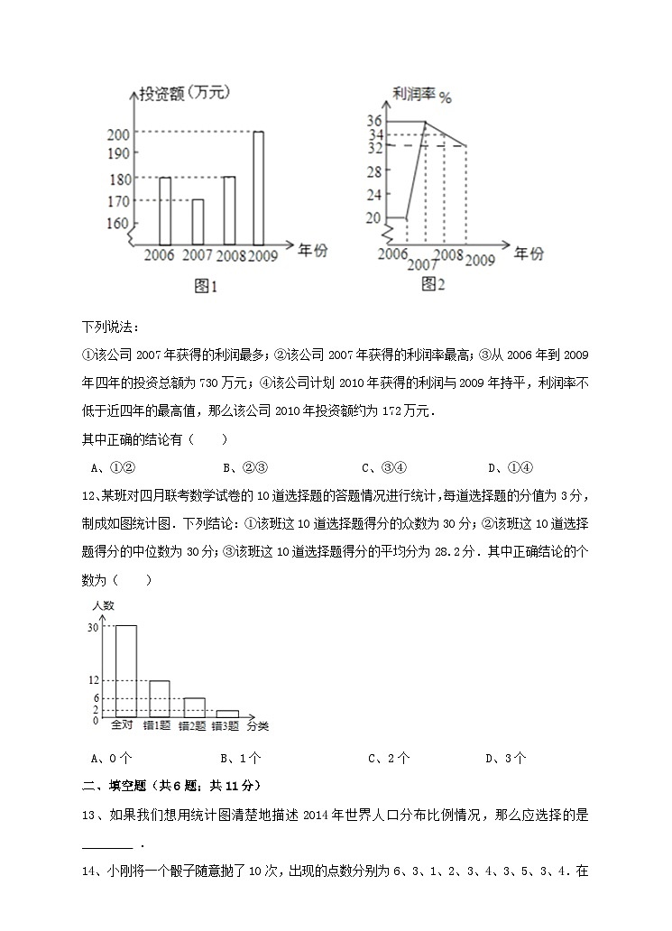 数学七年级下册新人教版七年下第10章数据的收集、整理与描述练习 B卷第3页