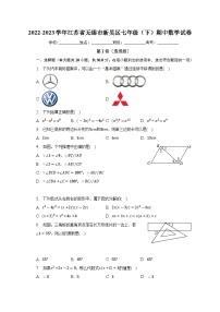 江苏省无锡市新吴区2022-2023学年七年级下学期期中数学试卷 (含答案)