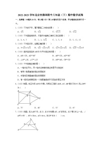 北京市 清华大学附属中学2022-2023学年八年级下学期期中数学试卷 (含答案)