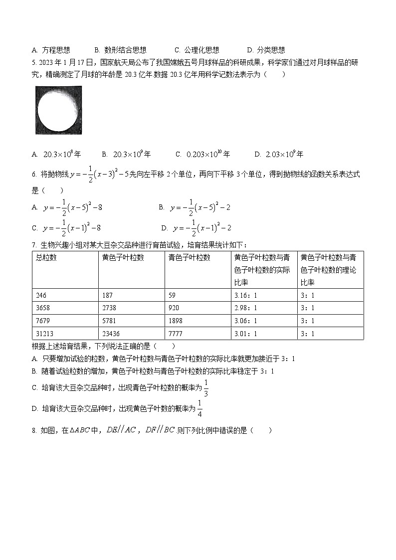 2023年山西省吕梁市中考一模数学试题（含答案）第2页