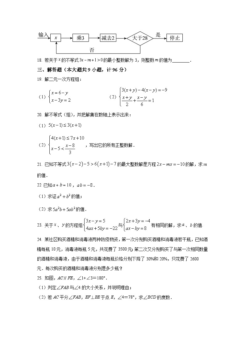 江苏省宿迁市沭阳县2021-2022学年七年级下学期5月阶段检测数学试卷(含解析)03