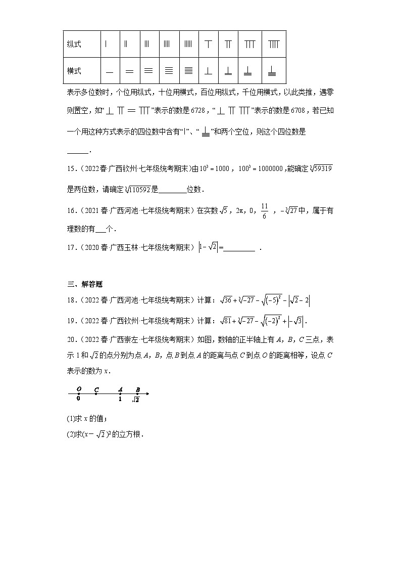 6.3实数-【人教版期末真题精选】广西2022-2023七年级数学下学期期末复习专练(1)第3页
