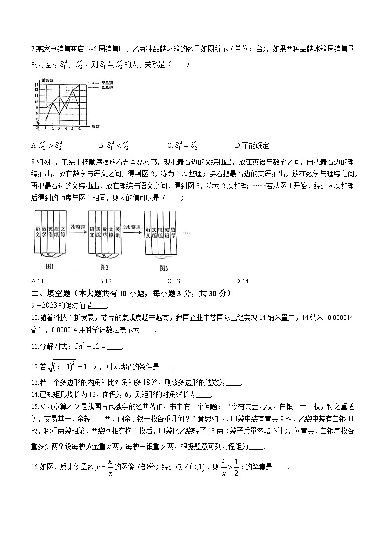 2023年江苏省扬州中学教育集团树人学校中考二模数学试题(含答案)第2页