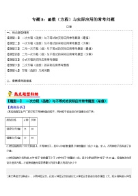 专题08 函数（方程）与实际应用的常考问题-2023年中考数学毕业班二轮热点题型归纳与变式演练（全国通用）