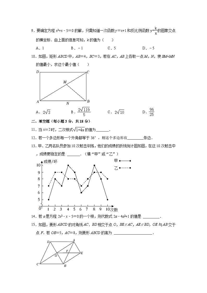 2022-2023学年浙江省宁波十五中八年级（下）期中数学试卷（含解析）02