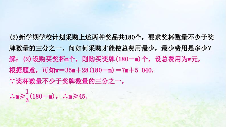 中考数学复习专项训练五方程、不等式、一次函数的实际应用类型三方程(组)与一次函数结合的实际应用作业课件第4页