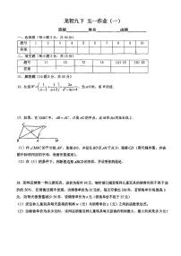 2023深圳龙城初级中学九下数学五一作业一