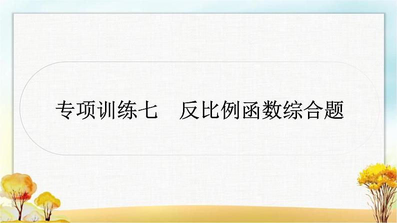 中考数学复习专项训练七反比例函数综合题作业课件第1页