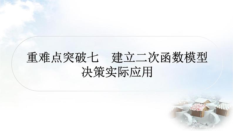 中考数学复习重难点突破七建立二次函数模型决策实际应用教学课件第1页